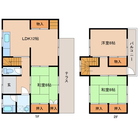 勢野北口駅 徒歩3分 1-2階の物件間取画像